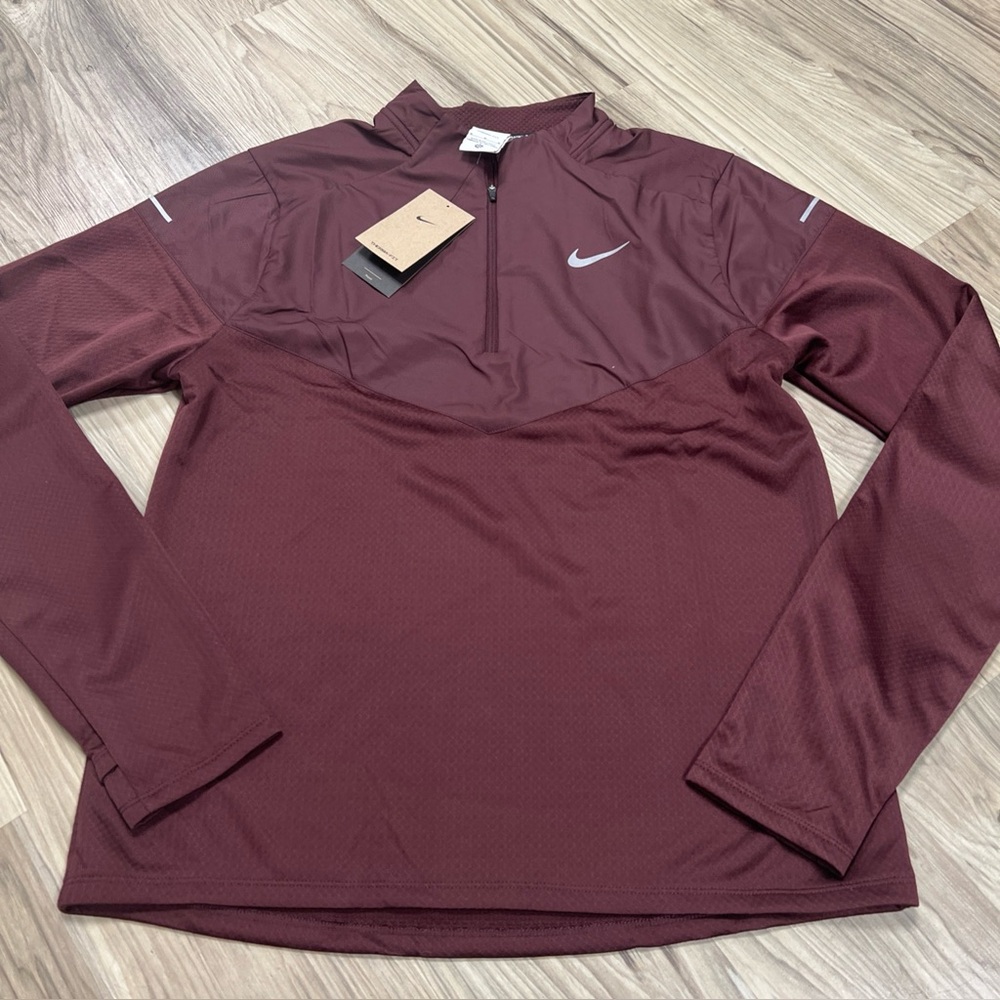 Nike Therma-Fit Sphere Element 1/2 Zip Running Burgundy Mens Medium FZ1115-652